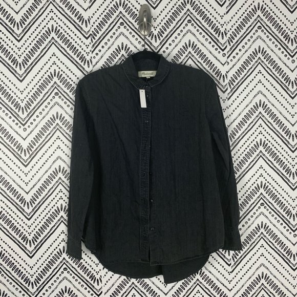 MADEWELL Denim Button-Up Shirt in Lunar Wash sz S - Picture 2 of 9